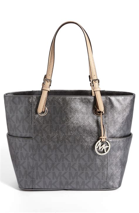 michael kors delancy tote gunmetal|saks michael kors tote.